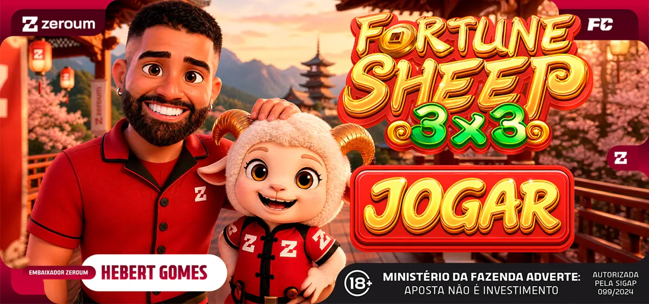 Banner do jogo Fortune Sheep com o embaixador Hebert Gomes