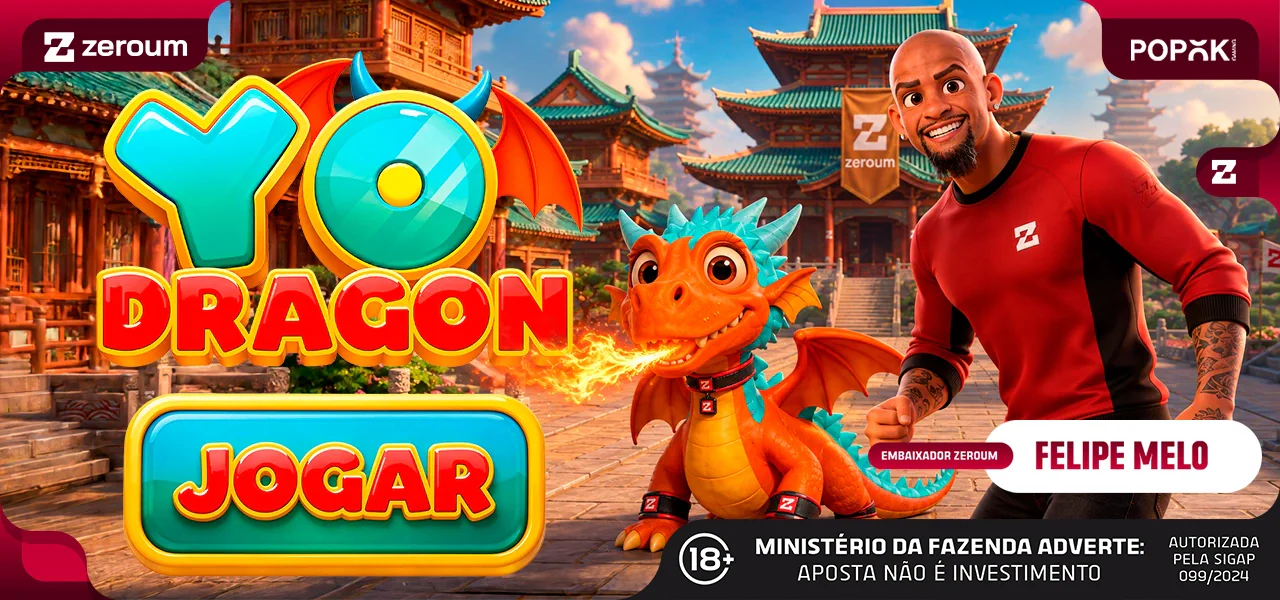 Banner do jogo Yo Dragon com o embaixador Felipe Melo